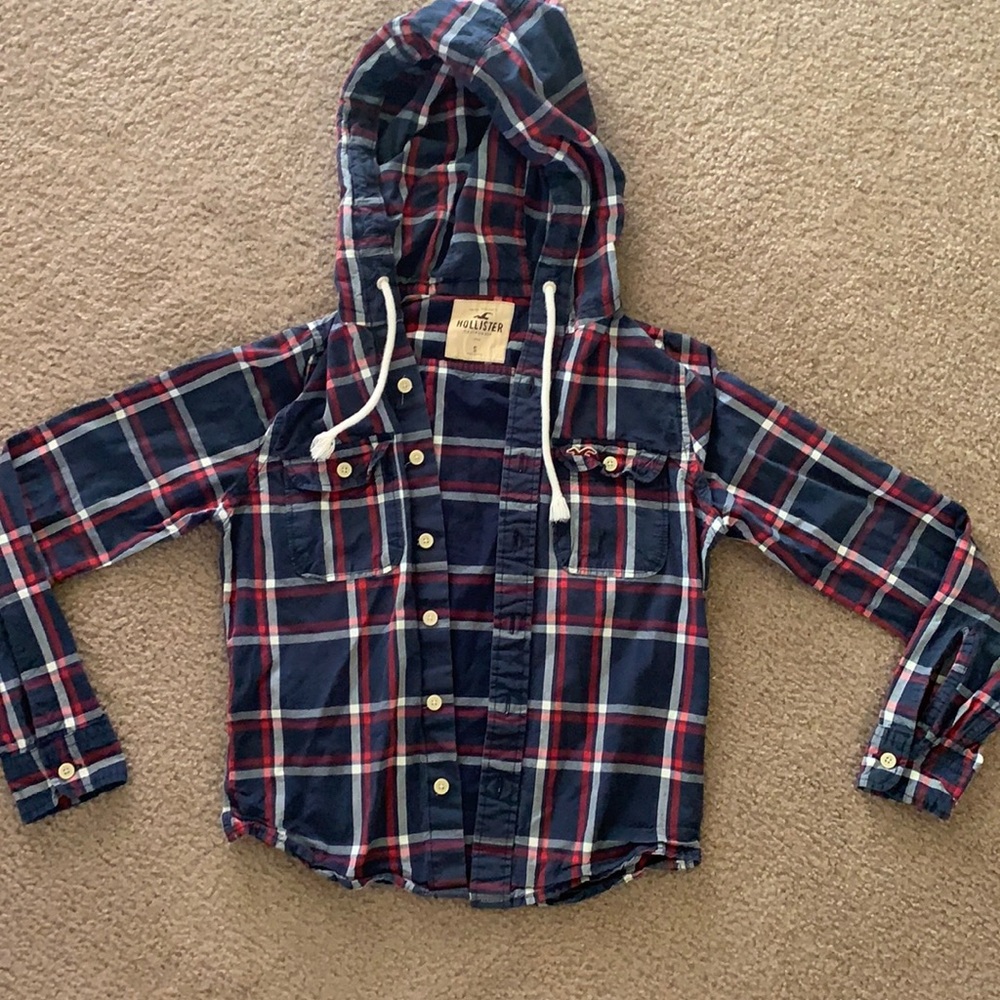 Button up hooded Hollister Shirt